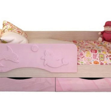 Детская кровать Алиса розовый металлик / дуб белфорт