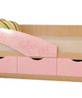 Детская кровать Бабочки розовый металлик / белфорд